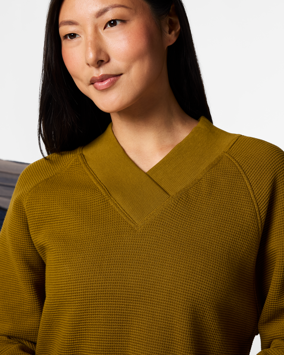 Atajo Long-Sleeve Waffle V-Neck - Women's