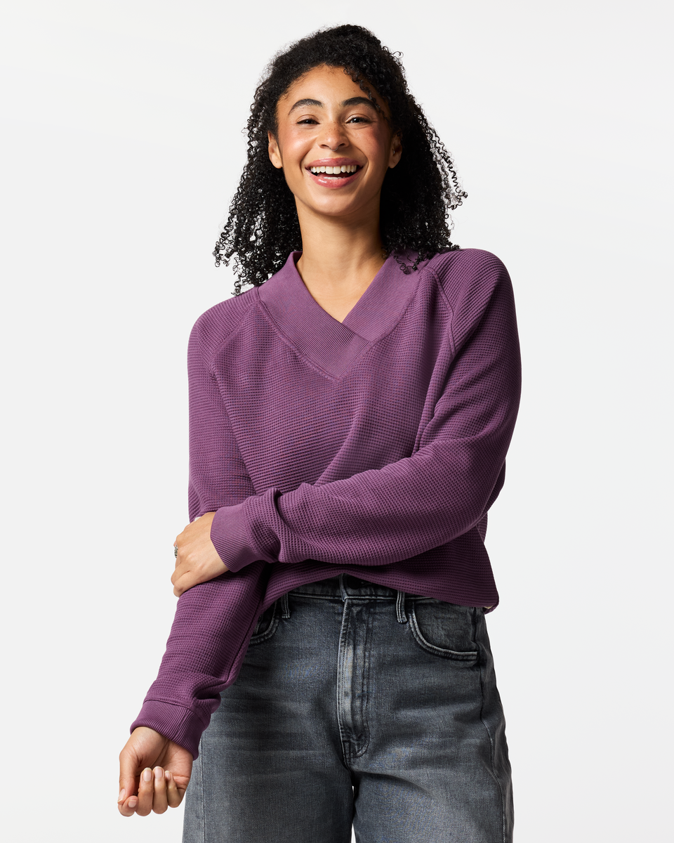 Atajo Long-Sleeve Waffle V-Neck - Women's